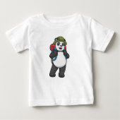 T-shirt Pour Bébé Panda comme randonneur avec sac à dos (Devant)