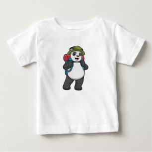 T-shirt Pour Bébé Panda comme randonneur avec sac à dos