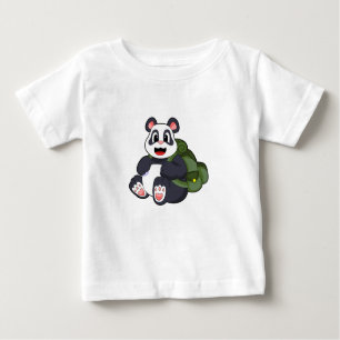 T-shirt Pour Bébé Panda comme randonneur avec sac à dos