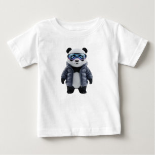 T-shirt Pour Bébé Panda Cub Cyberpunk dans Tokyo Néon