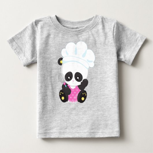 T-shirt Pour Bébé Panda cuisine, Panda Cuisine, Panda Cute, Whisk (Devant)