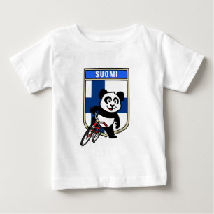 T-shirt Pour Bébé Panda cycliste finlandais