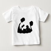 T-shirt Pour Bébé Panda d'art noir blanc (Devant)
