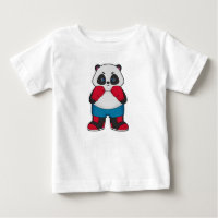 Panda en boîte avec gants de boxe