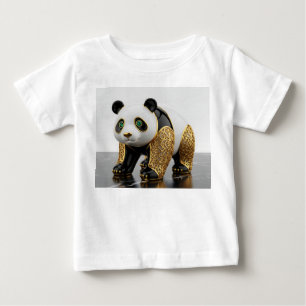 T-shirt Pour Bébé Panda en porcelaine de luxe avec filigrane d'or