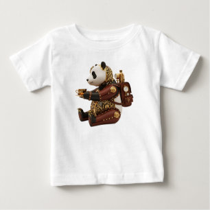 T-shirt Pour Bébé Panda mécanique Steampunk en laiton figurine horlo