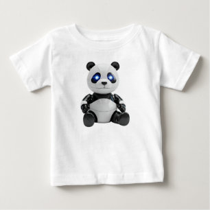 T-shirt Pour Bébé Panda Robotique Futuriste avec Yeux LED Bleus