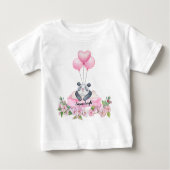 T-shirt Pour Bébé Panda Spring Balloon Rose Flores (Devant)
