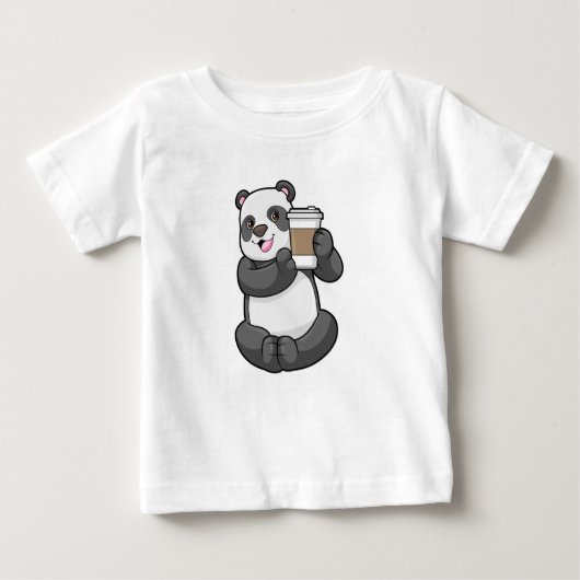 T-shirt Pour Bébé Panda with Coffee to go (Devant)