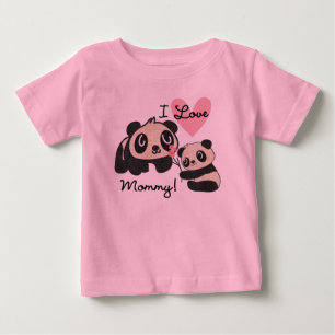 T-shirt Pour Bébé Pandas J'aime Maman