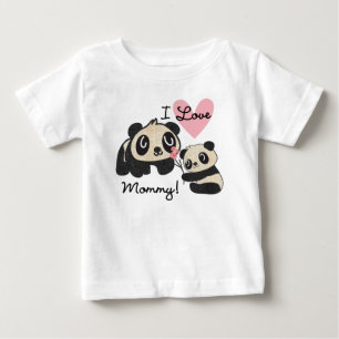 T-shirt Pour Bébé Pandas J'aime Maman