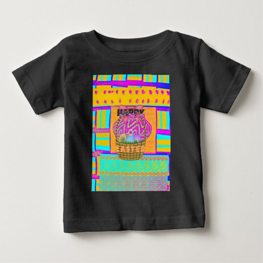 T-shirt Pour Bébé Panier de Pâques et d'Oeufs inspirés de l'Afrique  (Devant)