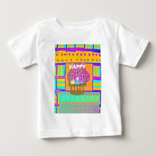T-shirt Pour Bébé Panier de Pâques et d'Oeufs inspirés de l'Afrique (Devant)
