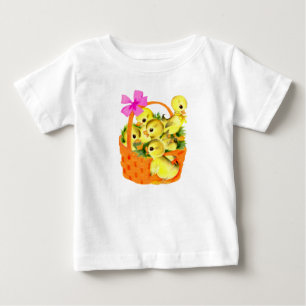 T-shirt Pour Bébé Panier de poussins