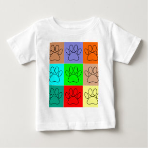 T-shirt Pour Bébé Paniers De Chiots Coupés En Carrés