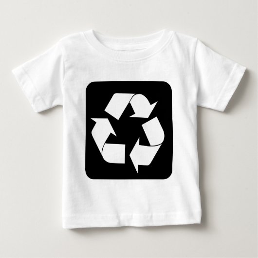 T-shirt Pour Bébé Panneau de recyclage - Noir (Devant)