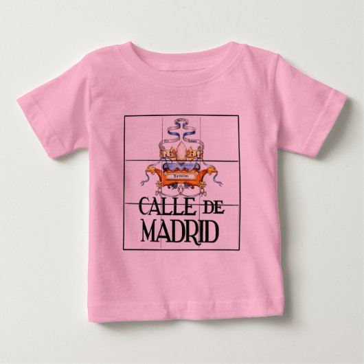 T-shirt Pour Bébé Panneau de rue Calle de Madrid (Devant)