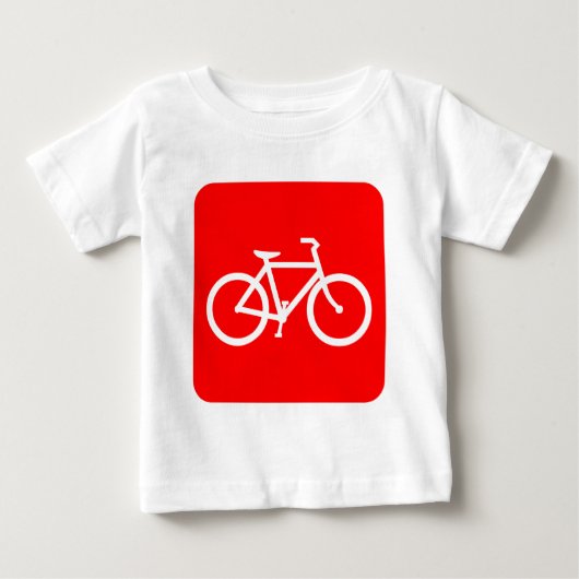 T-shirt Pour Bébé Panneau de vélo - Rouge (Devant)