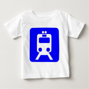 T-shirt Pour Bébé Panneau du train - Bleu