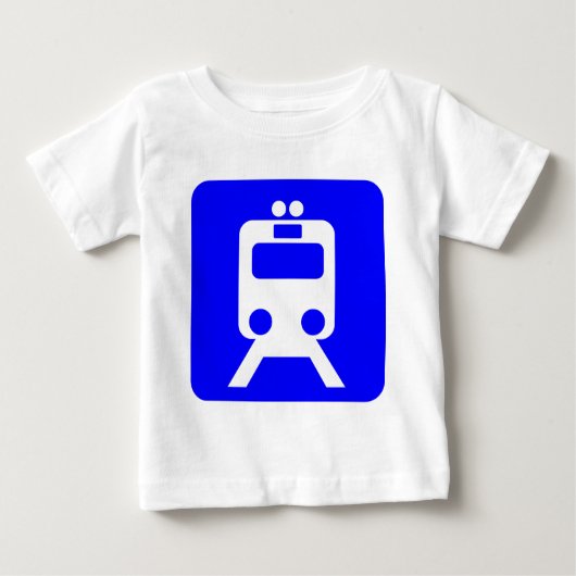 T-shirt Pour Bébé Panneau du train - Bleu (Devant)