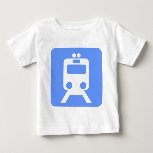 T-shirt Pour Bébé Panneau du train - Bleu bébé (Devant)