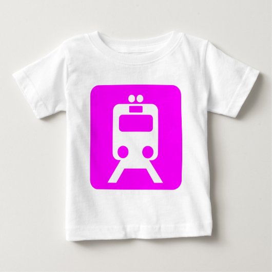 T-shirt Pour Bébé Panneau du train - Magenta (Devant)