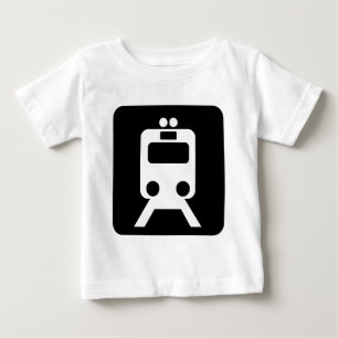 T-shirt Pour Bébé Panneau du train - Noir
