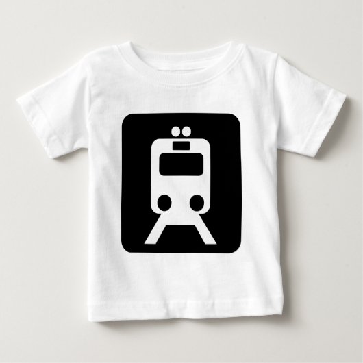 T-shirt Pour Bébé Panneau du train - Noir (Devant)