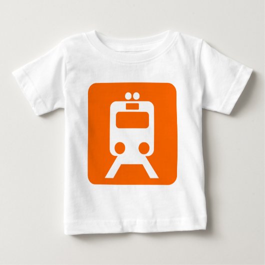 T-shirt Pour Bébé Panneau du train - Orange (Devant)