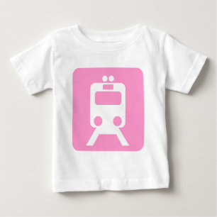 T-shirt Pour Bébé Panneau du train - Rose