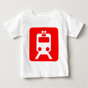 T-shirt Pour Bébé Panneau du train - Rouge
