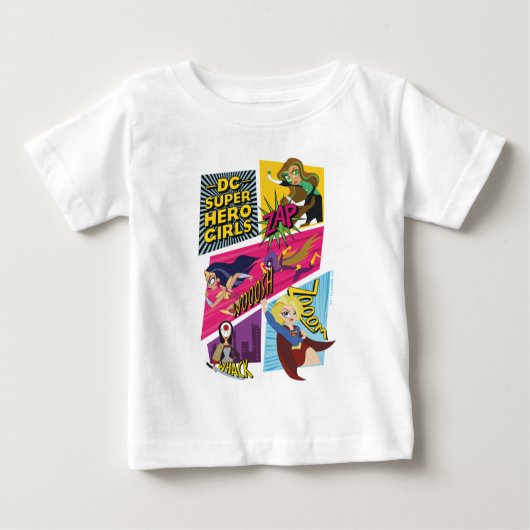 T-shirt Pour Bébé Panneaux d'action pour filles Super Hero DC (Devant)