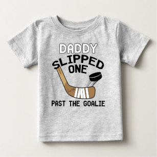 T-shirt Pour Bébé Papa a glissé un passé de Goalie Drôle Hockey