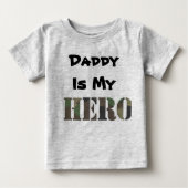 T-shirt Pour Bébé Papa Est Mon Héros (Devant)