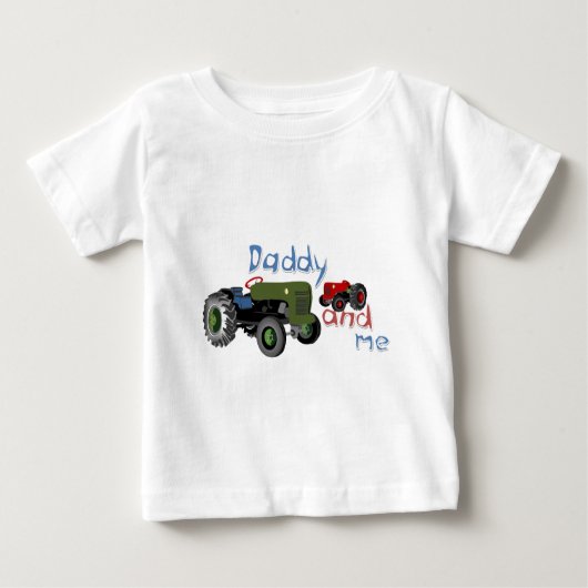 T-shirt Pour Bébé Papa et moi tracteurs (Devant)