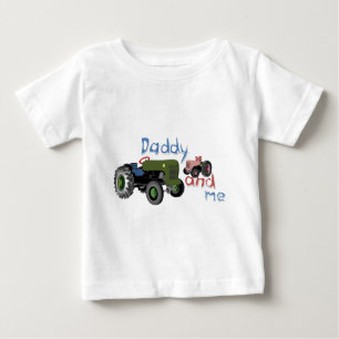 T-shirt Pour Bébé Papa et moi tracteurs de fille