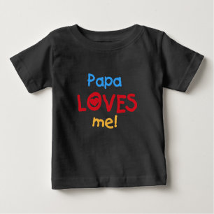 T-shirt Pour Bébé Papa m'aime