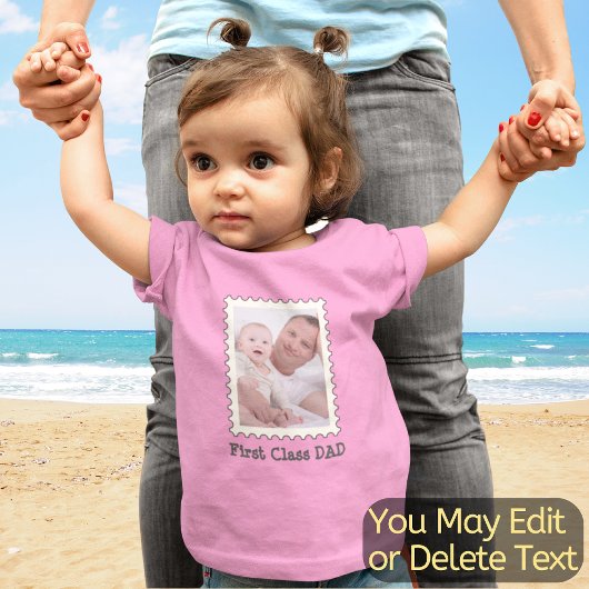 T-shirt Pour Bébé Papa Père Photo personnalisée Texte Première Class