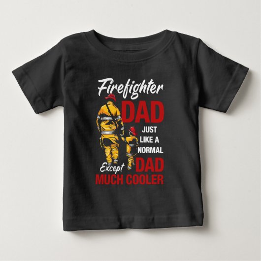 T-shirt Pour Bébé Papa pompier (Devant)