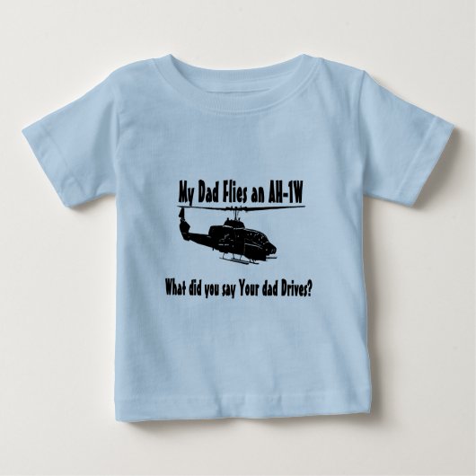 T-shirt Pour Bébé Papa vole un hélicoptère AH 1w (Devant)