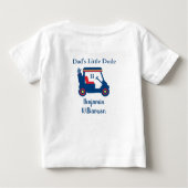 T-shirt Pour Bébé Papa's Little Dude Golf Panier Nom Monogramme (Dos)