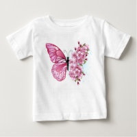 Papillon à fleurs avec Sakura rose