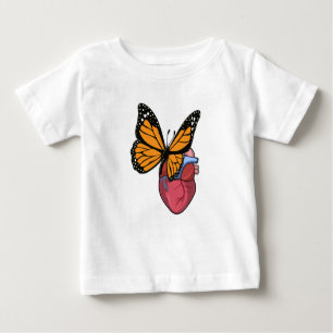 T-shirt Pour Bébé Papillon au coeur