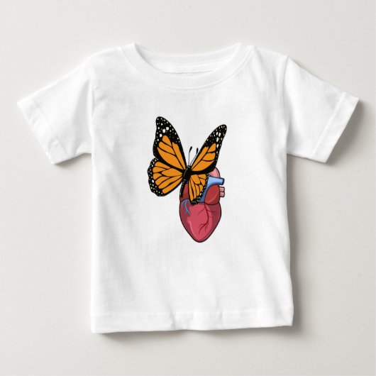 T-shirt Pour Bébé Papillon au coeur (Devant)