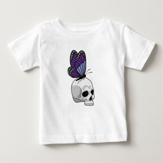 T-shirt Pour Bébé Papillon avec crâne (Devant)
