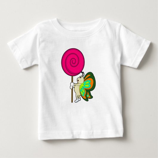 T-shirt Pour Bébé Papillon avec Lollipop (Devant)