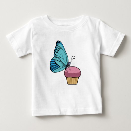 T-shirt Pour Bébé Papillon avec muffin (Devant)