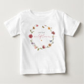 T-shirt Pour Bébé Papillon Boho Fille des Fleurs Sauvages Premier An (Devant)
