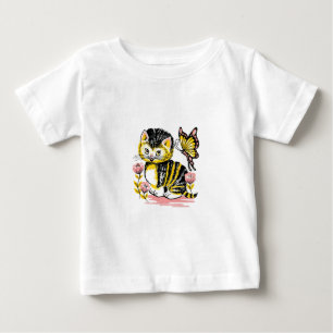 T-shirt Pour Bébé Papillon & Chaton