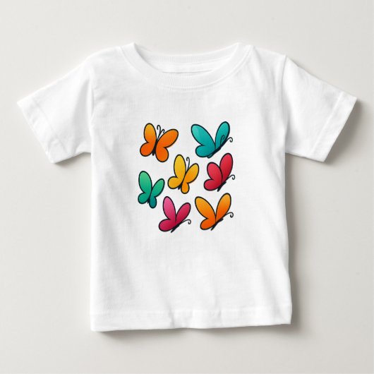 T-shirt Pour Bébé Papillon coloré Tee (Devant)